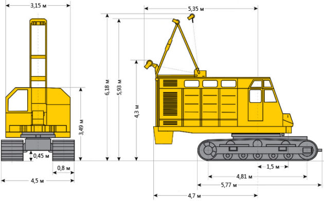 Размеры крана РДК-400