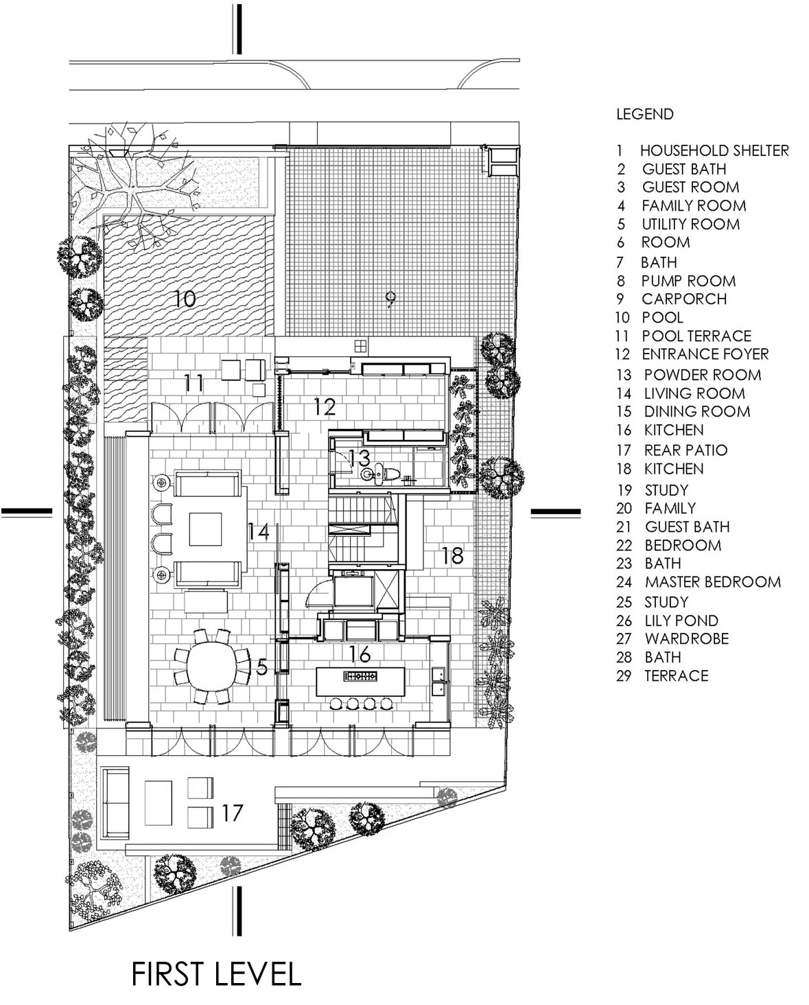 План схема частного дома Chiltern House