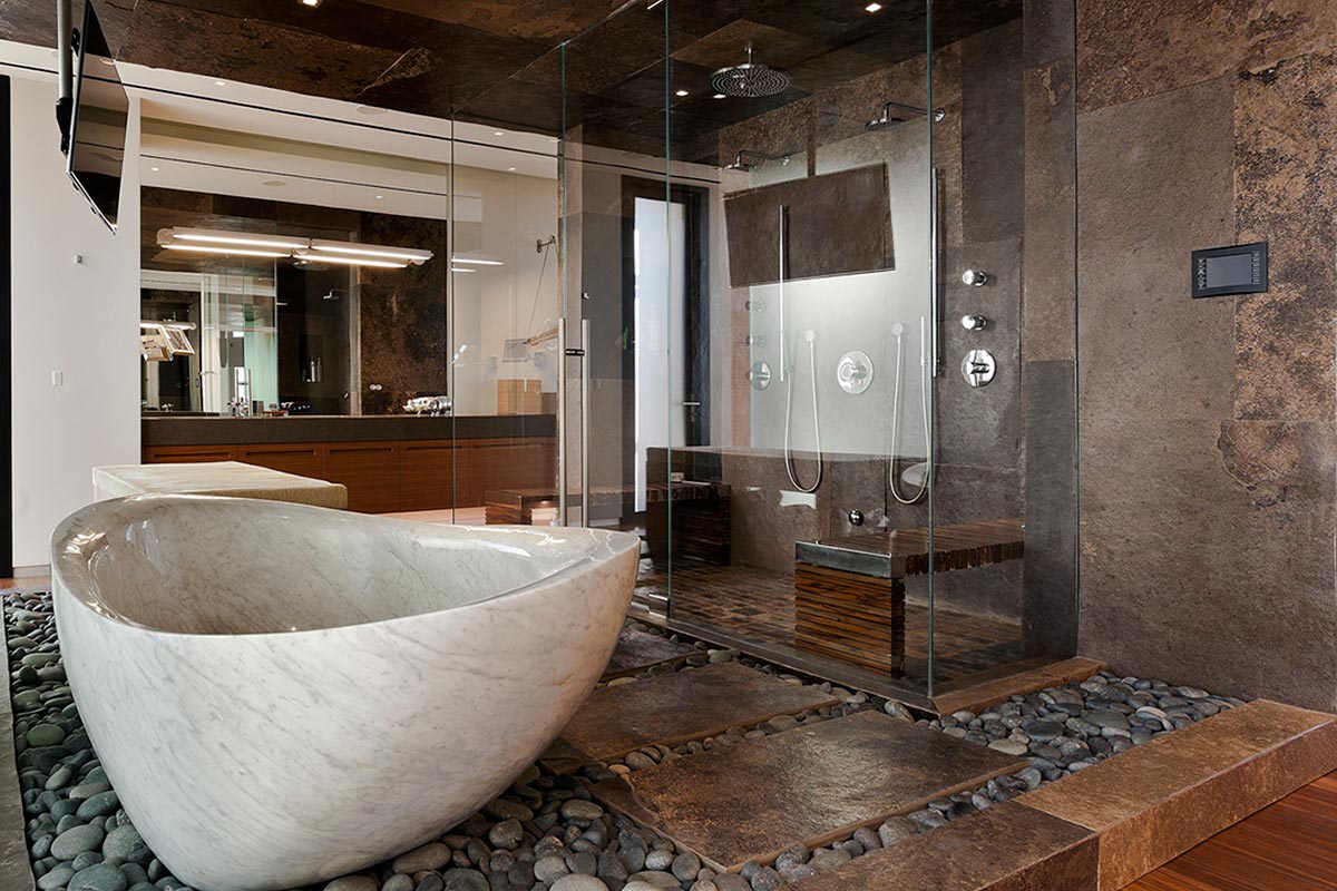 Дизайн интерьера ванной комнаты дома Tresarca в Лас-Вегасе