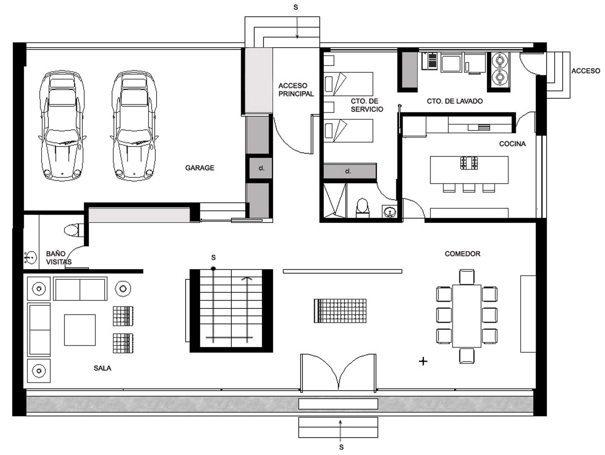 План первого этажа дома GP House