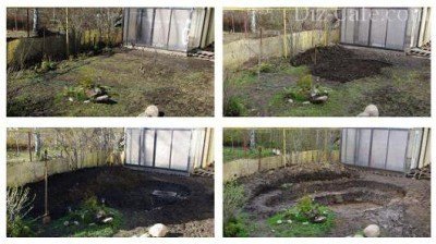 Разметка и создание котлована для пруда Разметка и создание котлована для пруда