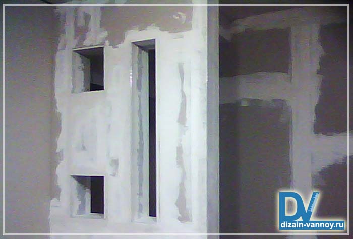 Пример перегородки из гипсокартона перегородка в ванной комнате фото