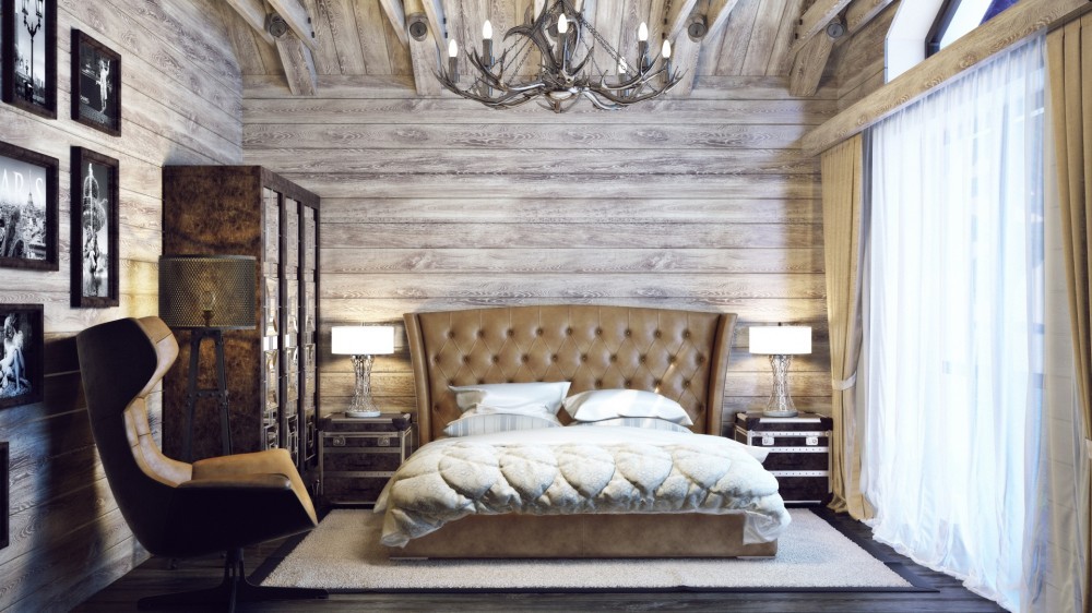 спальня в стиле шале декор фото