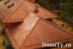 медная кровля дома