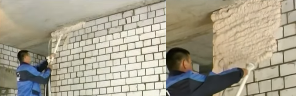 Нанесение штукатурки машинным методом