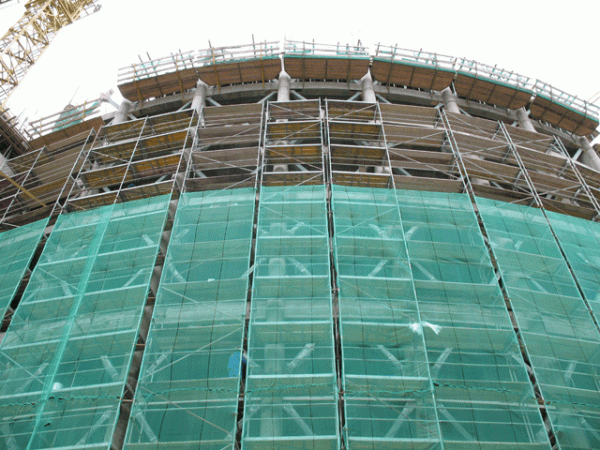 Пример использования защитной фасадной сетки
