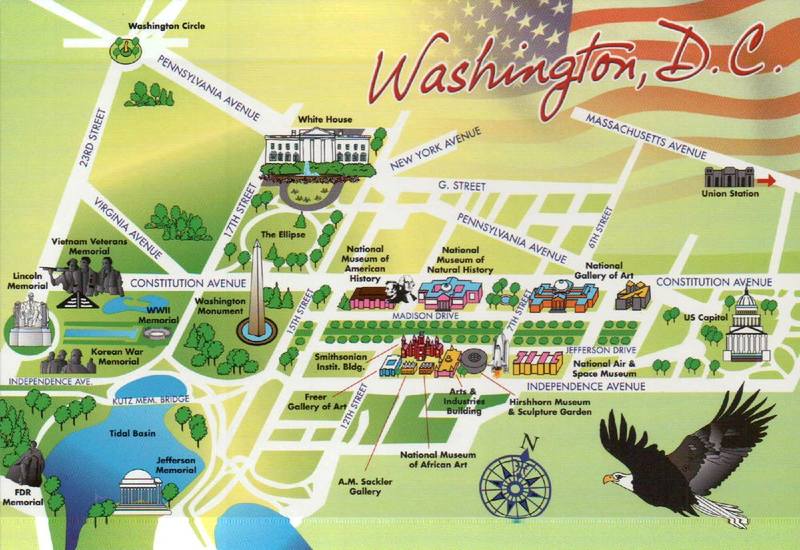 Карта центра Вашингтона