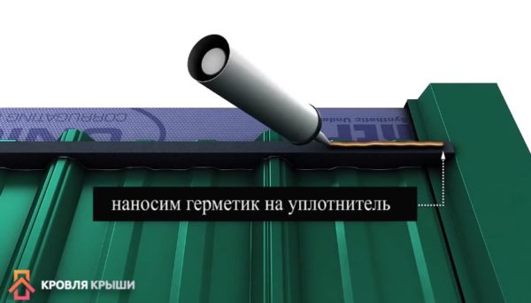 Нанесение герметика
