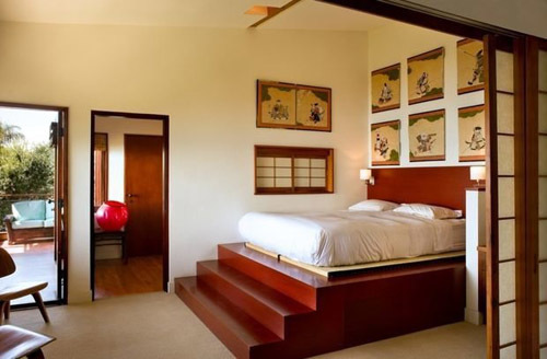 интерьер маленькой спальни в японском стиле