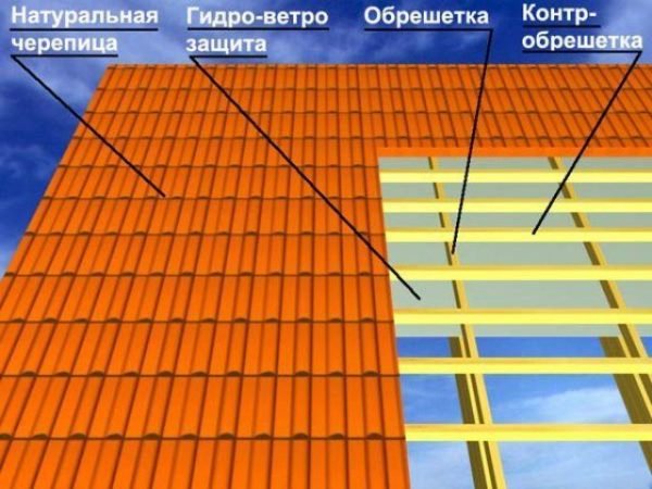 Схема расположения конструктивных элементов крыши