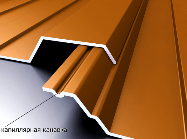 Капиллярная бороздка на листе профнастила
