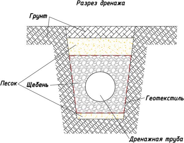 Схема дренажной системы Схема дренажной системы