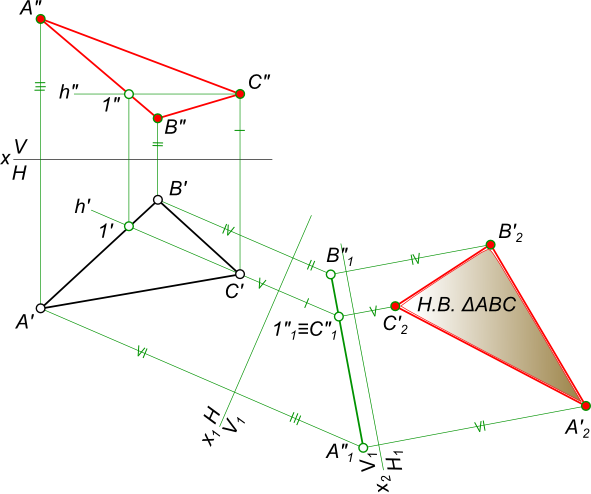 Натуральная величина треугольника