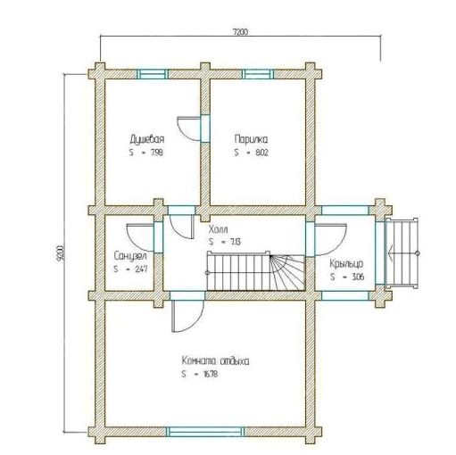 На фото проект бани 9×6м На фото проект бани 9×6м