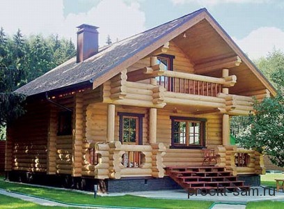 большой загородный дом из дерева