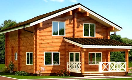 деревянный двухэтажный дом 