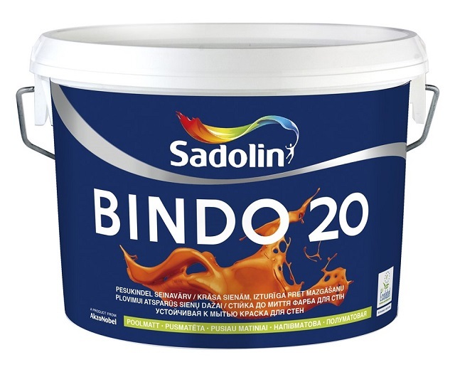 Водоэмульсионная краска для стен «Sadolin», устойчивая к влажным уборкам