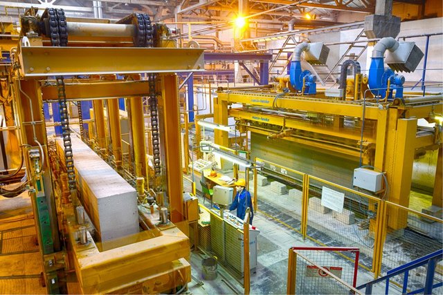 Линия по производству газобетонных блоков.