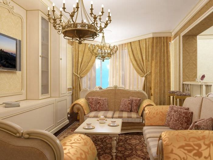 красивый стиль гостиной в стиле барокко