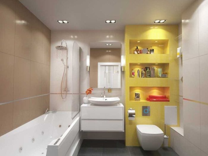 идея необычного интерьера ванной комнаты