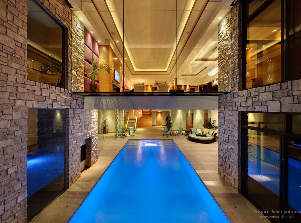 Красивый дизайн дома с бассейном