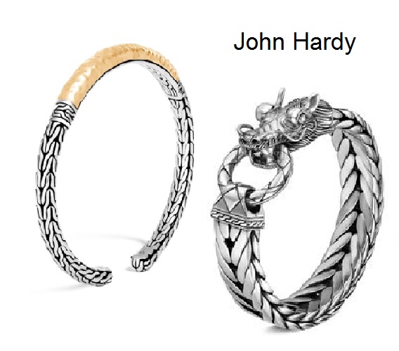 John Hardy, Цепи и браслеты в виде плененных шнуров, с гладкими литьевыми вставками и элементами мелкой ковки. John Hardy, Цепи и браслеты в виде плененных шнуров, с гладкими литьевыми вставками и элементами мелкой ковки.