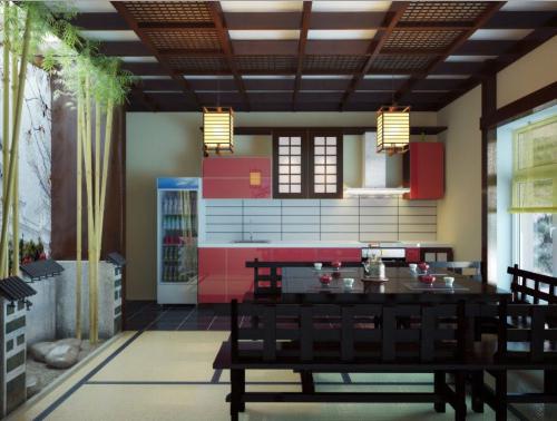  интерьер кухни в японском стиле