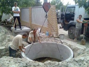 Установка бетонного кольца